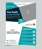 Editable Health or Medical Service Privide Flyer Vector Template, Can USE Your Photo