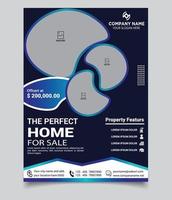 Editable Real Estate Flyer Template Vector File. Black, Blue And Green Color