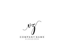 Initial VZ beauty monogram and elegant logo design, handwriting logo of initial signature, wedding, fashion, floral and botanical with creative template. vector