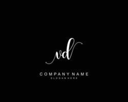 Initial VD beauty monogram and elegant logo design, handwriting logo of initial signature, wedding, fashion, floral and botanical with creative template. vector