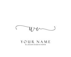 Initial WV beauty monogram and elegant logo design, handwriting logo of initial signature, wedding, fashion, floral and botanical with creative template. vector