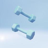 3d realistic dumbbells with shadow isolated on blue background. Vector illustration.