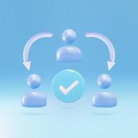 3d Distribution Icon. Assignment, Delegating. Vector illustration.