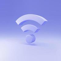 3d blue Wi-Fi wireless internet network symbol icon isolated on blue background. Vector illustration.