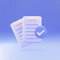 3d Documents icon. Stack of paper sheets. A confirmed or approved document. Business icon. Vector illustration.