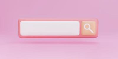 Minimal blank search bar on pink background. web search concept. Vector illustration.