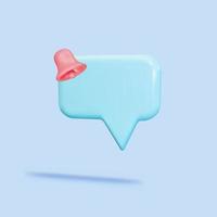 3D Minimal magenta chat bubble on pink background with empty reminder, push notification icon. Vector illustration.