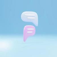 burbuja de chat rosa y azul mínima. concepto de mensajes de redes sociales. ilustración vectorial vector