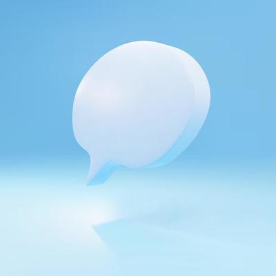 3d Blue Speech bubble  isolated on blue background. Vector illustration.