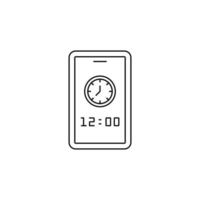 the clock on my mobile phone. outline icon vector
