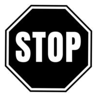 stop sign with black isolated on white vector