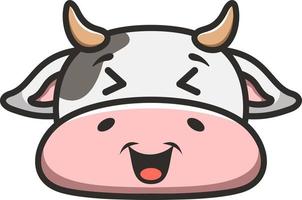 logotipo de la mascota de la vaca linda de la cabeza vector