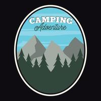 Adventure Camping Label Vector Illustration Retro Vintage Badge Sticker And T-shirt Design