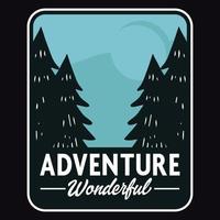 Mountain Outdoor Adventure Label Vector Illustration Retro Vintage Badge Sticker And T-shirt Design