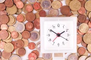 Clock on coins photo