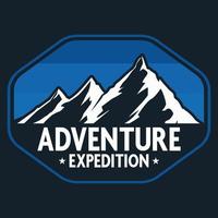 Mountain Outdoor Adventure Label Vector Illustration Retro Vintage Badge Sticker And T-shirt Design