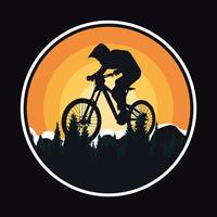 Adventure Cycling Label Vector Illustration Retro Vintage Badge Sticker And T-shirt Design
