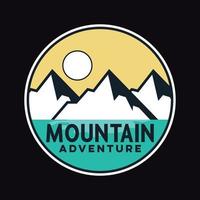 Mountain Outdoor Adventure Label Vector Illustration Retro Vintage Badge Sticker And T-shirt Design