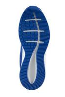 The polyurethane sole is blue with white stripes. photo