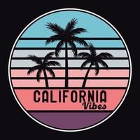 Summer Sunset Beach Label Vector Illustration Retro Vintage Badge Sticker And T-shirt Design
