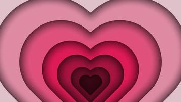 valentine hearth background with paper cut style. Vector illustration