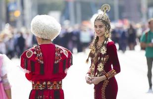 Belarus, city of Gomil, September 15, 2018. City holiday. Kazakh girl in national costume. photo