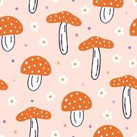 Mushroom seamless pattern. Fall pattern. Mushrooms background. Autumn seamless pattern vector