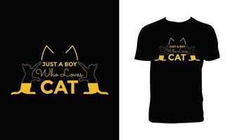 diseño de camiseta de vector de tipografía de gato