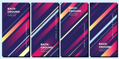 Geometric background template set copy space for poster, flyer, booklet, brochure, leaflet, or pamphlet. Colorful lines background design. vector