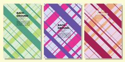 Geometric background template set copy space for poster, flyer, booklet, brochure, leaflet, or pamphlet. Colorful lines background design. vector