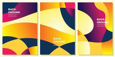 Dynamic geometry layer background template set copy space for poster, flyer, booklet, brochure, leaflet, or pamphlet. Colorful lines background design. vector