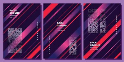 Geometric background template set copy space for poster, flyer, booklet, brochure, leaflet, or pamphlet. Colorful lines background design. vector