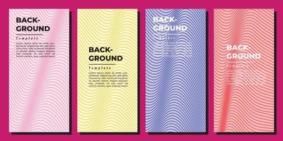 Wavy lines background template set copy space for poster, flyer, booklet, brochure, leaflet, or pamphlet. Colorful lines background design. vector