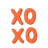 XOXO hand written phrase isolated on white background. Hugs and kisses sign. Easy to edit template for Valentines day greeting card, poster vector