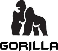 Gorilla Logo In Negative Space vector