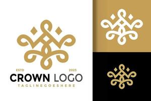 Crown Ornament Logo Logos Design Element Stock Vector Illustration Template