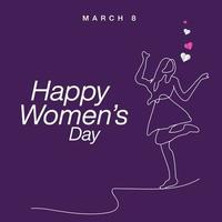 plantilla de diseño de banner de redes sociales púrpura feliz día de la mujer vector
