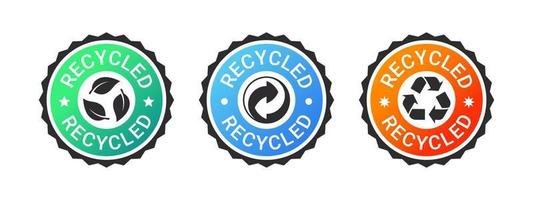 Recycling icons. Made from recycled materials. Packaging and recycling. Vector illustration