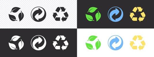 conjunto de papeleras de reciclaje. iconos de botes de basura para diferentes tipos de residuos. ilustración vectorial vector
