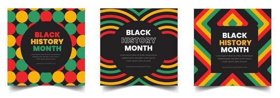 black history month social media post square banner design. black history month background. Juneteenth Independence Day Background. Freedom or Emancipation day. Neo Geometric pattern concept. vector