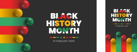 Fondo aislado del mes de la historia negra de esferas 3d 2023. fondo del mes de la historia negra. historia afroamericana o mes de la historia negra. se celebra anualmente en febrero en estados unidos, canadá. vector