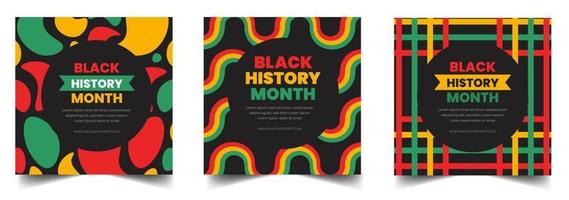 black history month social media post square banner design. black history month background. Juneteenth Independence Day Background. Freedom or Emancipation day. Neo Geometric pattern concept. vector