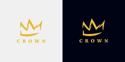 Gold crown logo design abstract style. Symbol of king, leader, power, strength. vector