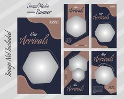 Social media stories templates pack with abstract square puzzle for fashion mega big sale. Modern elegant sales and discount promotions. Design backgrounds for social networks stories