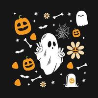 Boo Pumpkins Halloween T-shirt vector