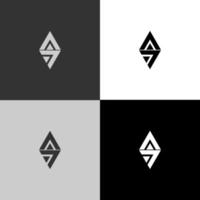 A A Triangle Monogram Logo Template vector