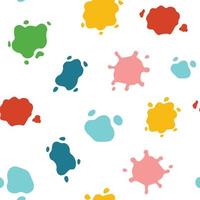 Watercolor liquid splash drops seamless pattern colorful on white background for backdrop. vector