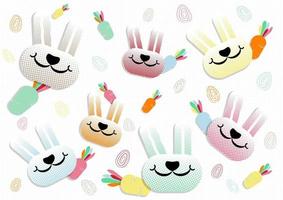 Background pattern, rabbit smiling with a happy Easter. vector illustration.