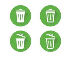 icono de vector de papelera. símbolo de icono de papelera de reciclaje. icono de cubo de basura en diseño plano de moda