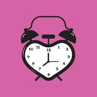 Love Table Clock, clock vector with love icon